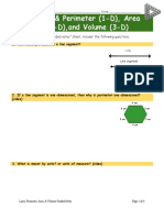 Lines & Perimeter (1-D), Area (2-D), and Volume (3-D) : Using This "Guided Notes" Sheet. Answer The Following Questions