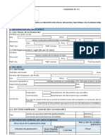 Formato para La Inscripcion en El Registro Nacional de Plantaciones Forestales