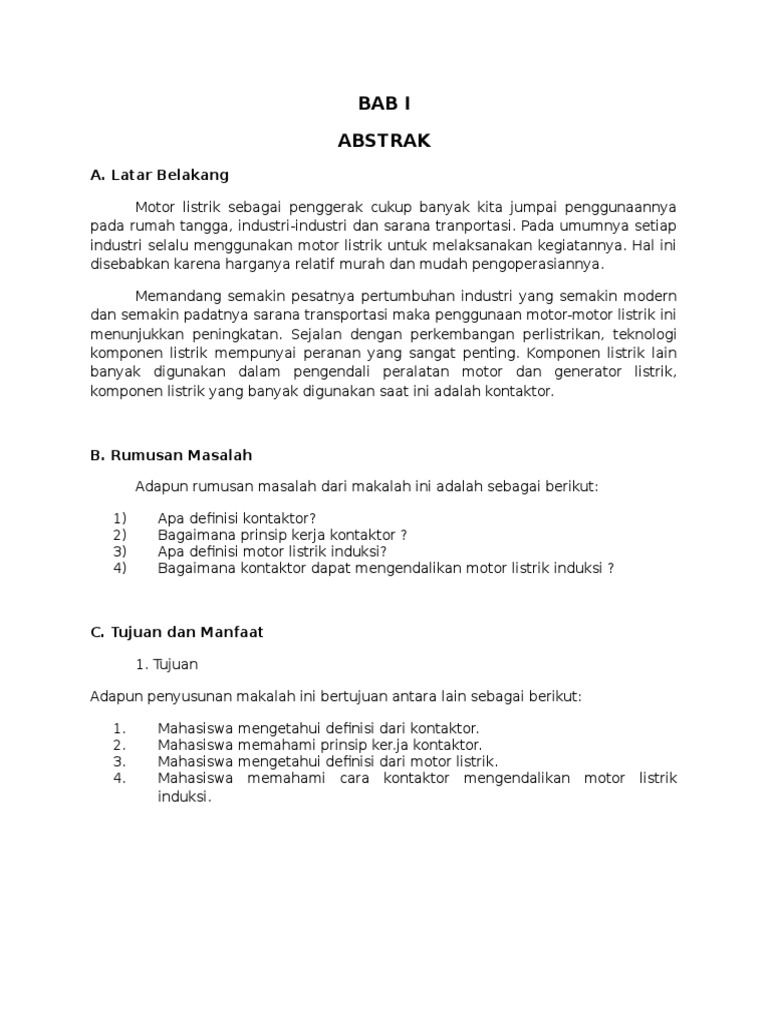 Makalah Motor Listrik Kontaktor