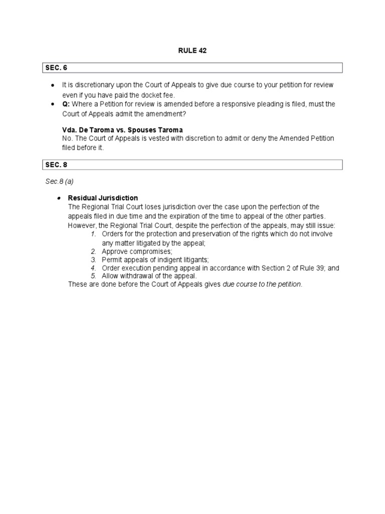 Rule 42 | PDF | Finance & Money Management