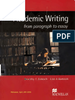 Academic Writing From Paragraph To Essay
