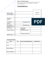 Personal Detal Form PDF