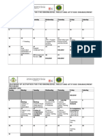 Calendar of Activities For The Knowledge, Skills and Attitude Enhancement Program December 2015