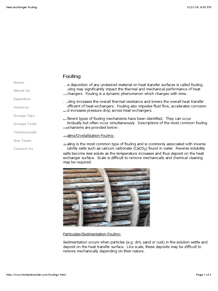 Heat Exchanger Fouling Heat Exchanger Corrosion