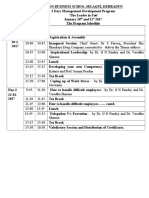 MDP Schedule