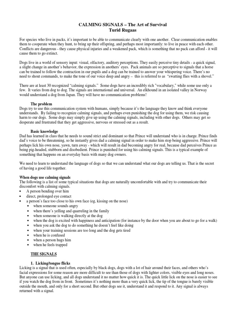 Calming PDF | PDF | Behavioural Sciences | Animals And Humans