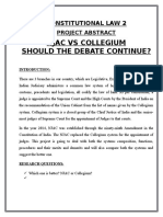 Njac Vs Collegium Should The Debate Continue?: Constitutional Law 2