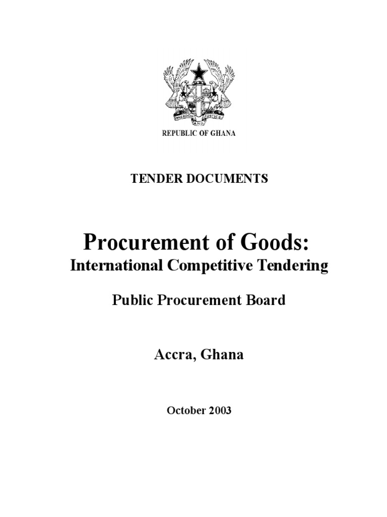 Standard Tender Document For Procurment of Good - ICT | PDF ...