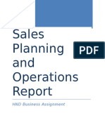 Sales Planning and Operation Report