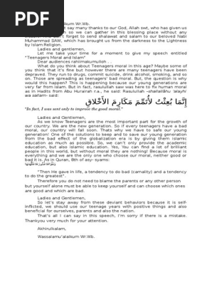 Kultum Bahasa Inggris Dan Indonesia Dengan Judul Akhlaq Remaja Dan Islam Prophets And Messengers In Islam Abrahamic Religions