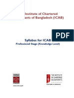 Syllabus of Knowledge Level For ICAB