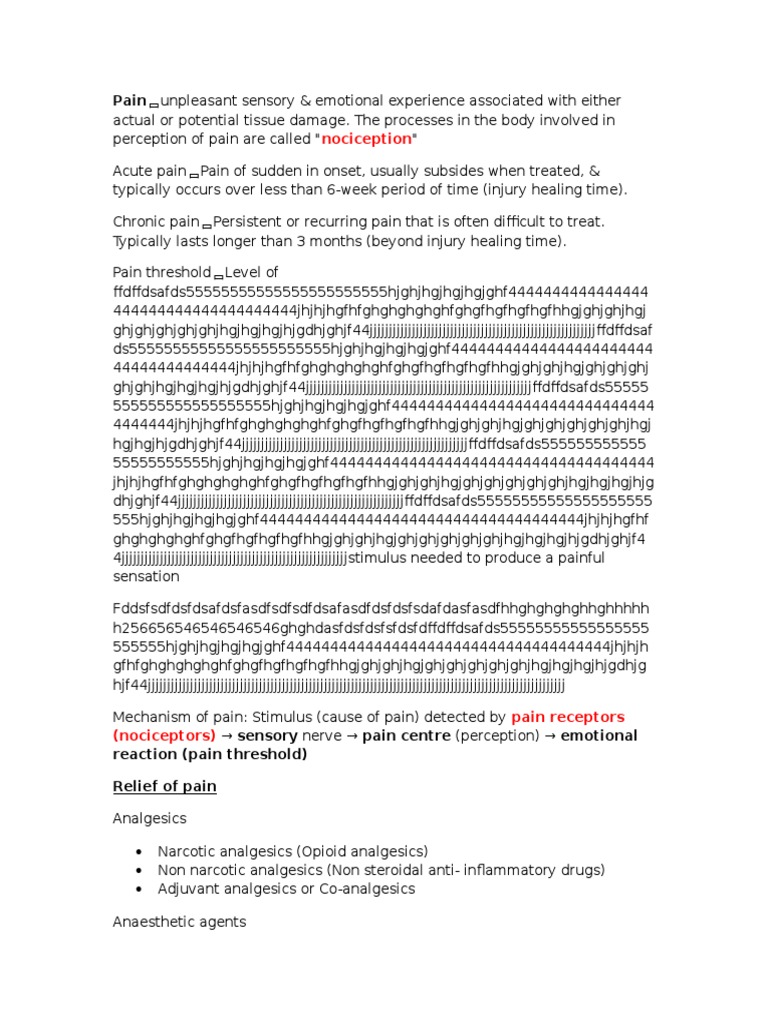 Understanding Pain and Analgesics | PDF | Wellness