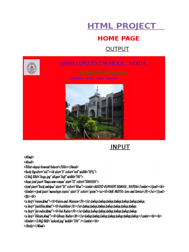 HTML Project Home Page Overview | PDF | Hyperlink | Software Engineering