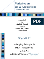 Presentation on M&A