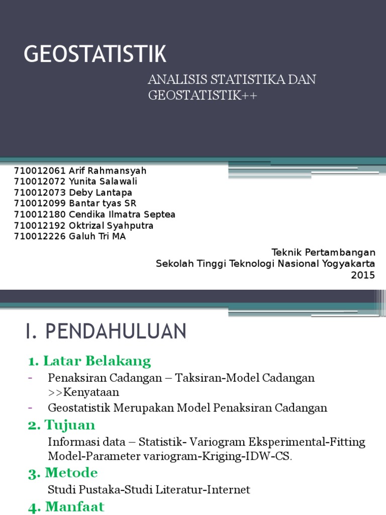 Contoh Presentasi Geostatistik | PDF