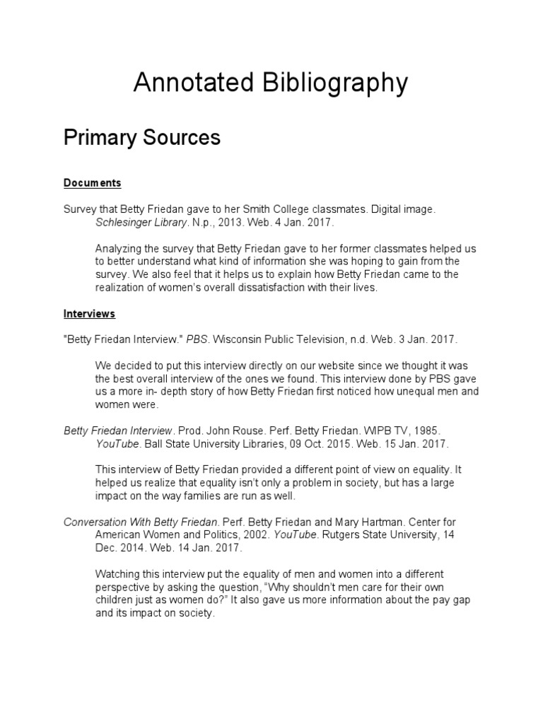 Annotated Bibliography | Feminism | Ethnicity, Race & Gender