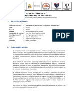 Plan de Trabajo Del Departamento de Psicologia 2017