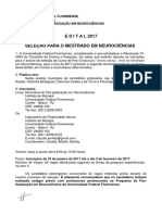 Neurociências Edital Mestrado 2017