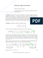 Calculo del rango de la matriz