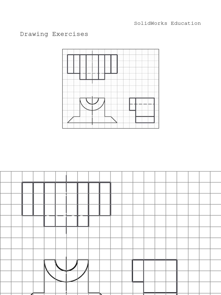 SolidWorks Education Drawing Exercises | PDF | Computers