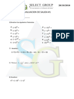 Evaluacion de Salida #1 - Leyes de Signo - Multiplicacion - Potencia