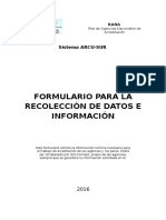 Formulario para La Recolección de Datos e Información 2016