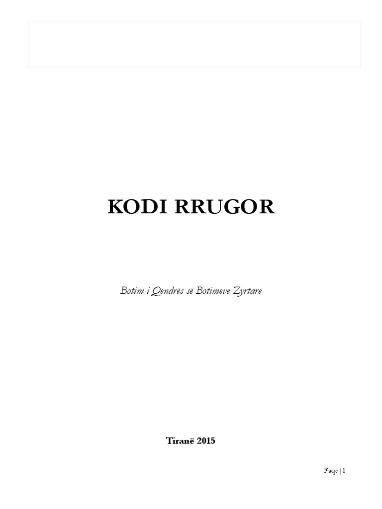 Kodi Rrugor Dispozitat 1 | PDF