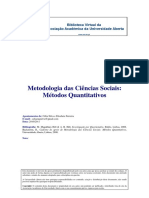 Metodologia Das Ciências Sociais Métodos Quantitativos - Célia Silva e Elisabete Ferreira PDF