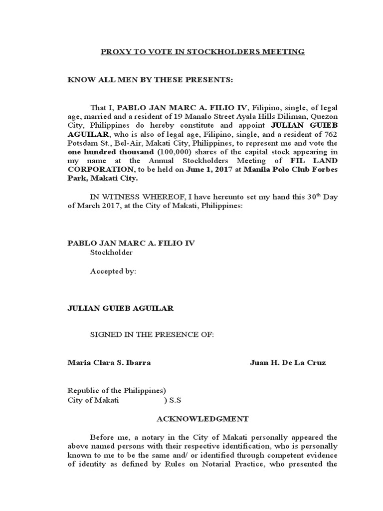 Proxy Makati Notary Public