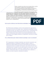 O Behaviorismo Metodológico Considera Que Tudo Tem Uma Causa Externa