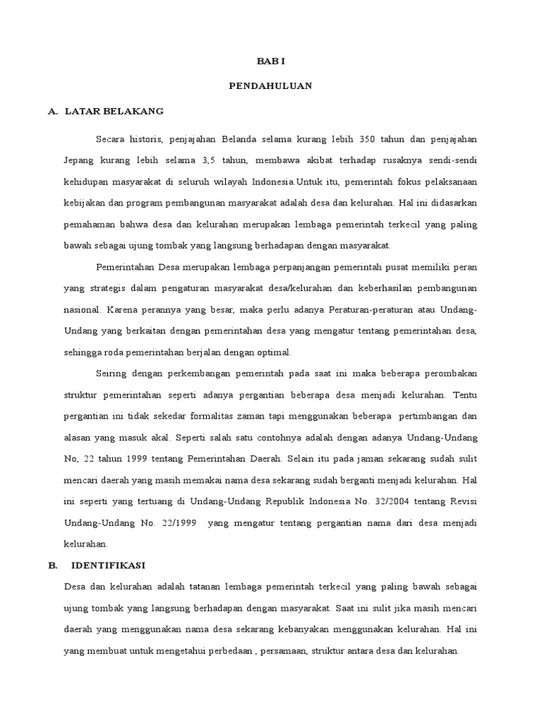MAKALAH PERSAMAAN DAN PERBEDAAN DESA DAN KELURAHAN