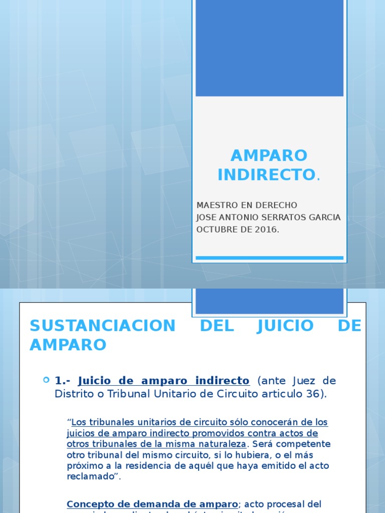 Amparo Indirecto | PDF | Constitución | Ley procesal