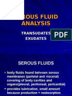 Analysis of serous fluids: transudates vs exudates