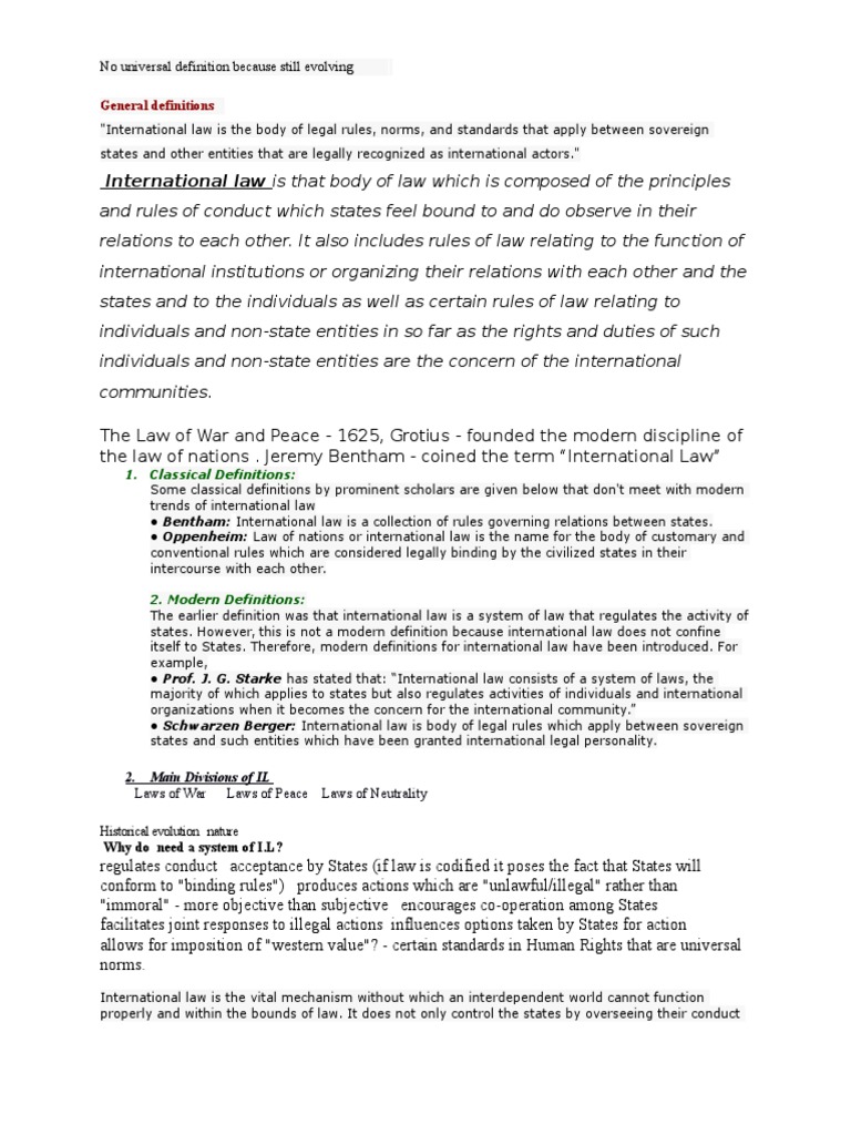 Introduction Public International Law International Law