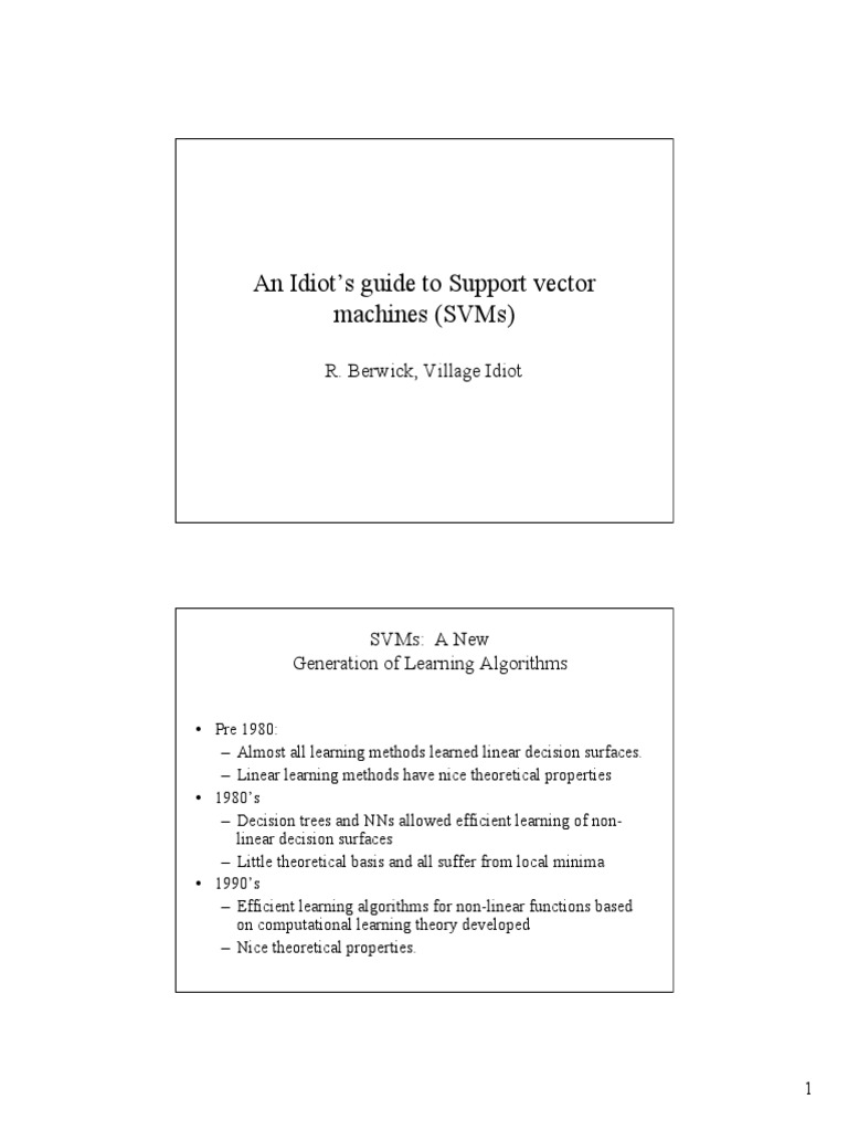 SVM Notes Long 08 - Mit PDF | PDF