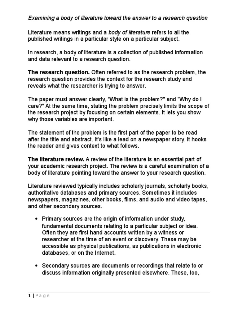 Writing an academic research paper with literature review