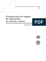 Evaluación de riesgos de Salmonella en huevos y pollo.