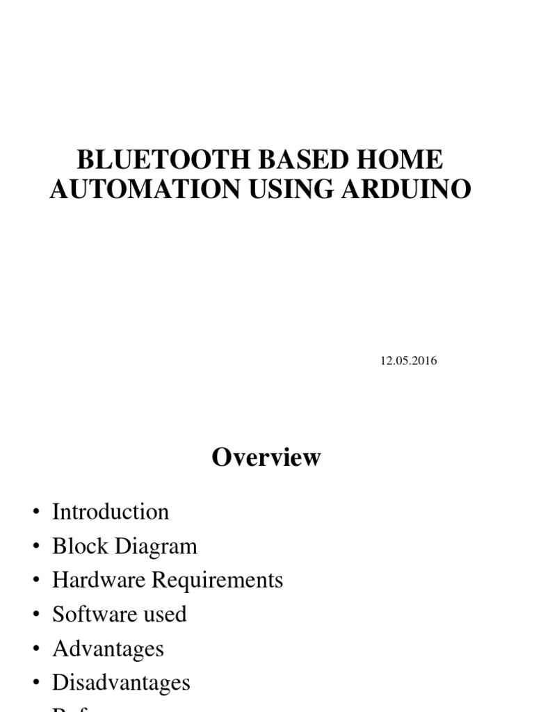 Bluetooth Based Home Automation Using Arduino | PDF