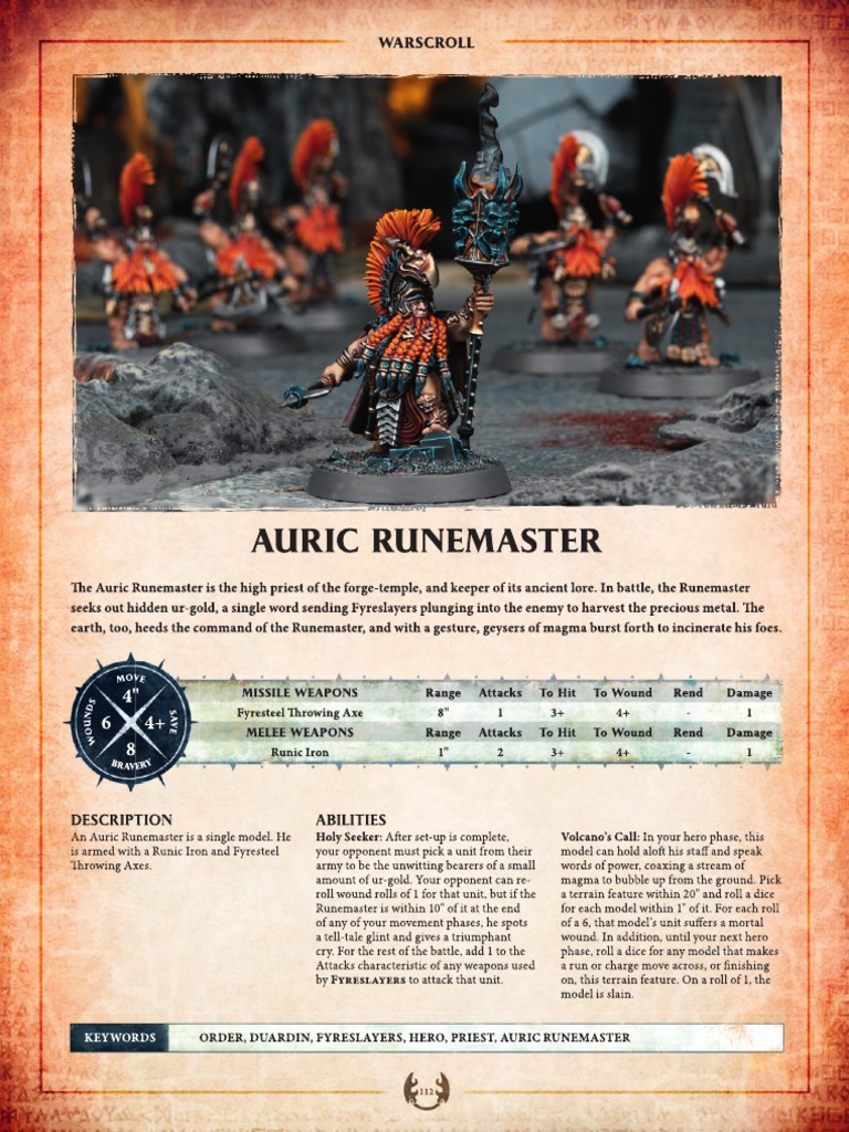 Aos Warscroll Auric Runemaster en PDF | PDF
