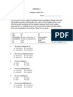 Language Analysis and Writing Tests