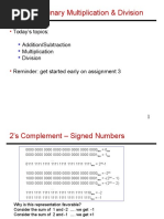 Lecture 8: Binary Multiplication & Division