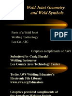 Weld Joint Geometry and Weld Symbols: Parts of A Weld Joint Welding Technology Lee Co. ATC Graphics Compliments of AWS