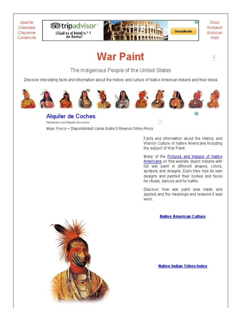 War Paint Meanings | PDF | Native Americans In The United States | Paint
