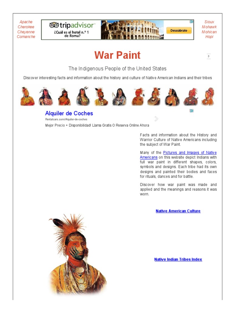 War Paint Meanings PDF Native Americans In The United States Paint