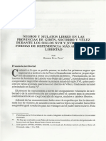 Negros y Mulatos Libres en Las Provincias de Giron, Socorro y Velez Durante Los Siglos Xvii y Xviii: Nuevas Formas de Dependencia Más Alla de La Libertad