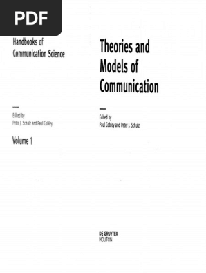 Schulz Cobley 2013 Theories And Models Of Communication Pdf