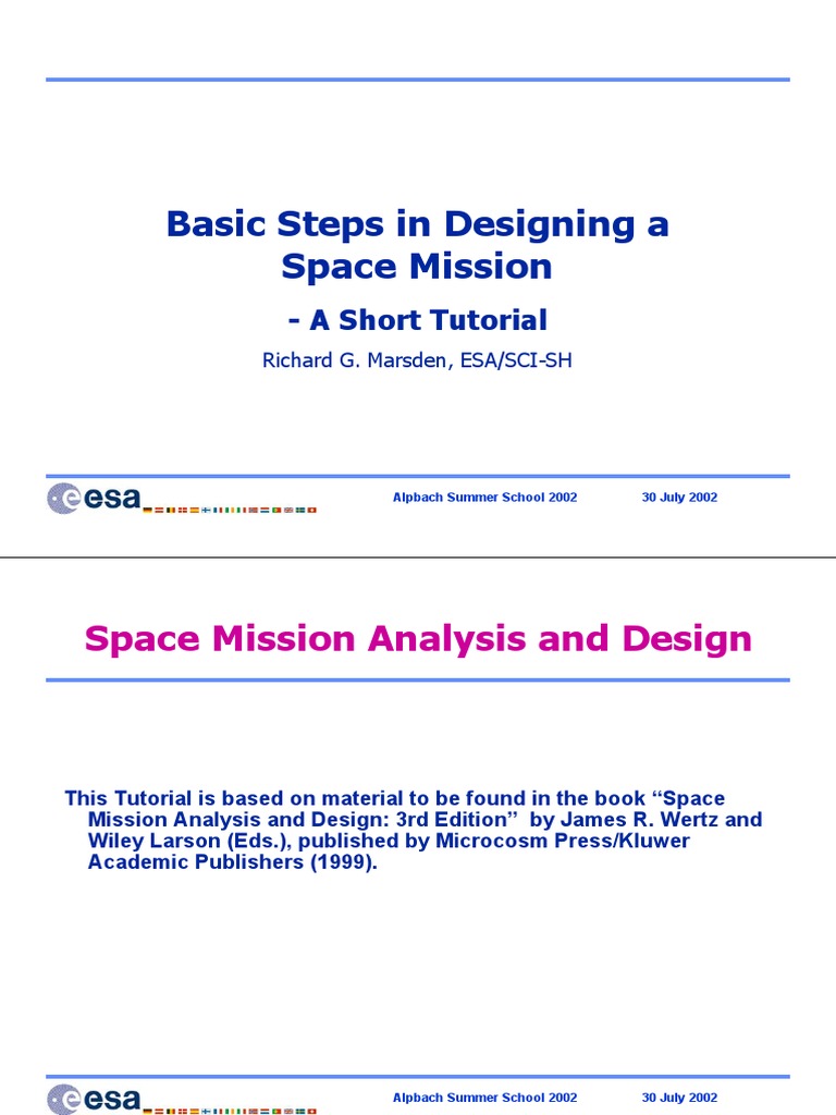 Basic Steps in Designing A Space Mission PDF | PDF | Attitude Control ...