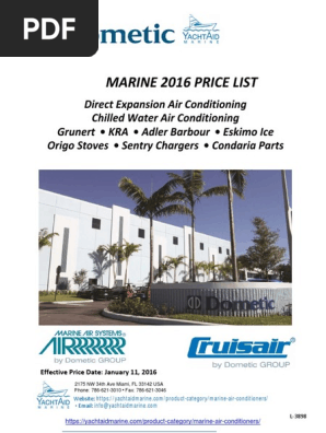 2016 Dometic Price List Marine Air Conditioner Pdf