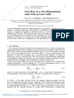 Pressure Driven Flow in A Two Dimensional Channel With Porous Walls