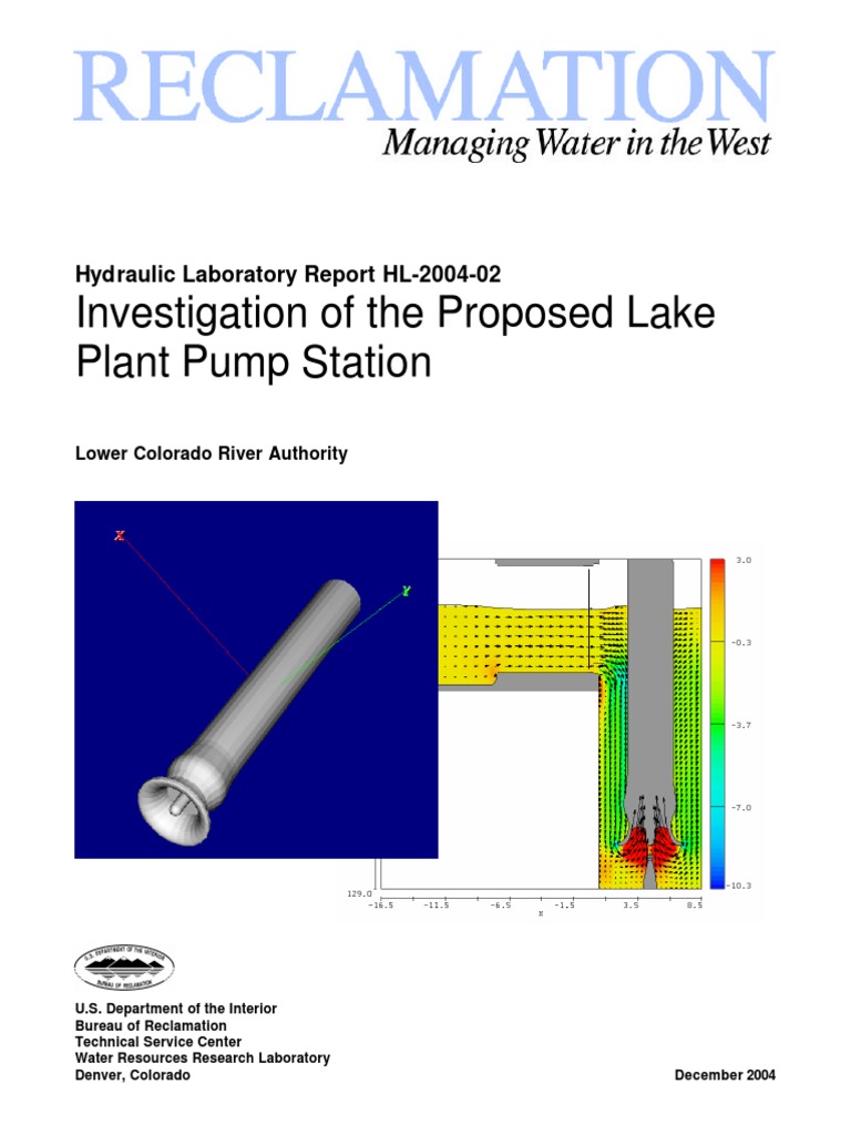 Investigation of The Proposed Lake Plant Pump Station Hydraulic